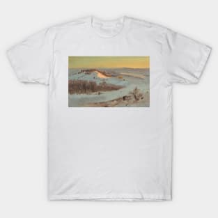 Hudson Valley, New York in Winter by Frederic Edwin Church T-Shirt